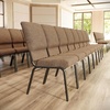 image:imageFlash Furniture Advantage Navy Church Chairs 185 in WideMixed Tan FabricGold Vein Frame
