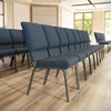 image:imageFlash Furniture Advantage Navy Church Chairs 185 in WideNavy FabricSilver Vein Frame