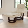 image:imageFlash Furniture Allie LeatherSoft Upholstered Recliner with Footrest Arms and Headrest Padded Swivel Recliner Chair and Ottoman Set PaliminoBeige