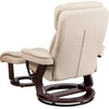 image:imageFlash Furniture Allie LeatherSoft Upholstered Recliner with Footrest Arms and Headrest Padded Swivel Recliner Chair and Ottoman Set PaliminoBeige