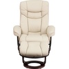 image:imageFlash Furniture Allie LeatherSoft Upholstered Recliner with Footrest Arms and Headrest Padded Swivel Recliner Chair and Ottoman Set PaliminoBeige