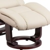 image:imageFlash Furniture Allie LeatherSoft Upholstered Recliner with Footrest Arms and Headrest Padded Swivel Recliner Chair and Ottoman Set PaliminoBeige