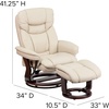 image:imageFlash Furniture Allie LeatherSoft Upholstered Recliner with Footrest Arms and Headrest Padded Swivel Recliner Chair and Ottoman Set PaliminoBeige