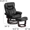 image:imageFlash Furniture Allie LeatherSoft Upholstered Recliner with Footrest Arms and Headrest Padded Swivel Recliner Chair and Ottoman Set PaliminoBlack