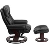 image:imageFlash Furniture Allie LeatherSoft Upholstered Recliner with Footrest Arms and Headrest Padded Swivel Recliner Chair and Ottoman Set PaliminoBlack