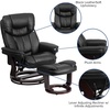 image:imageFlash Furniture Allie LeatherSoft Upholstered Recliner with Footrest Arms and Headrest Padded Swivel Recliner Chair and Ottoman Set PaliminoBlack