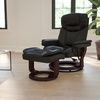 image:imageFlash Furniture Allie LeatherSoft Upholstered Recliner with Footrest Arms and Headrest Padded Swivel Recliner Chair and Ottoman Set PaliminoBlack