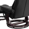 image:imageFlash Furniture Allie LeatherSoft Upholstered Recliner with Footrest Arms and Headrest Padded Swivel Recliner Chair and Ottoman Set PaliminoBlack