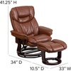 image:imageFlash Furniture Allie LeatherSoft Upholstered Recliner with Footrest Arms and Headrest Padded Swivel Recliner Chair and Ottoman Set PaliminoBrown Vintage