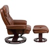 image:imageFlash Furniture Allie LeatherSoft Upholstered Recliner with Footrest Arms and Headrest Padded Swivel Recliner Chair and Ottoman Set PaliminoBrown Vintage