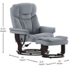 image:imageFlash Furniture Allie LeatherSoft Upholstered Recliner with Footrest Arms and Headrest Padded Swivel Recliner Chair and Ottoman Set PaliminoGrey
