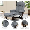 image:imageFlash Furniture Allie LeatherSoft Upholstered Recliner with Footrest Arms and Headrest Padded Swivel Recliner Chair and Ottoman Set PaliminoGrey