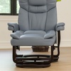 image:imageFlash Furniture Allie LeatherSoft Upholstered Recliner with Footrest Arms and Headrest Padded Swivel Recliner Chair and Ottoman Set PaliminoGrey