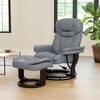 image:imageFlash Furniture Allie LeatherSoft Upholstered Recliner with Footrest Arms and Headrest Padded Swivel Recliner Chair and Ottoman Set PaliminoGrey