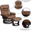 image:imageFlash Furniture Allie LeatherSoft Upholstered Recliner with Footrest Arms and Headrest Padded Swivel Recliner Chair and Ottoman Set PaliminoPalimino