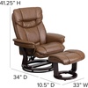 image:imageFlash Furniture Allie LeatherSoft Upholstered Recliner with Footrest Arms and Headrest Padded Swivel Recliner Chair and Ottoman Set PaliminoPalimino