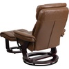 image:imageFlash Furniture Allie LeatherSoft Upholstered Recliner with Footrest Arms and Headrest Padded Swivel Recliner Chair and Ottoman Set PaliminoPalimino