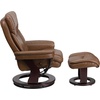 image:imageFlash Furniture Allie LeatherSoft Upholstered Recliner with Footrest Arms and Headrest Padded Swivel Recliner Chair and Ottoman Set PaliminoPalimino