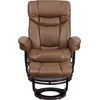 image:imageFlash Furniture Allie LeatherSoft Upholstered Recliner with Footrest Arms and Headrest Padded Swivel Recliner Chair and Ottoman Set PaliminoPalimino