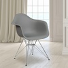 image:imageFlash Furniture Alonza Series White Plastic Chair with Chrome BaseMoss Gray