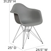 image:imageFlash Furniture Alonza Series White Plastic Chair with Chrome BaseMoss Gray