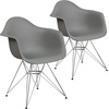 image:imageFlash Furniture Alonza Series White Plastic Chair with Chrome BaseMoss Gray