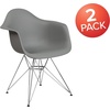 image:imageFlash Furniture Alonza Series White Plastic Chair with Chrome BaseMoss Gray