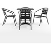 image:imageFlash Furniture Aluminum 5Piece Patio Dining Set with Square Table and 4 Slat Back Chairs IndoorOutdoor Bistro Table and Chairs Set SilverBlack