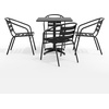 image:imageFlash Furniture Aluminum 5Piece Patio Dining Set with Square Table and 4 Slat Back Chairs IndoorOutdoor Bistro Table and Chairs Set SilverBlack