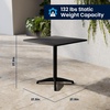 image:imageFlash Furniture Aluminum 5Piece Patio Dining Set with Square Table and 4 Slat Back Chairs IndoorOutdoor Bistro Table and Chairs Set SilverBlack