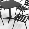 image:imageFlash Furniture Aluminum 5Piece Patio Dining Set with Square Table and 4 Slat Back Chairs IndoorOutdoor Bistro Table and Chairs Set SilverBlack