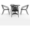 image:imageFlash Furniture Aluminum 5Piece Patio Dining Set with Square Table and 4 Slat Back Chairs IndoorOutdoor Bistro Table and Chairs Set SilverBlack