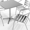 image:imageFlash Furniture Aluminum 5Piece Patio Dining Set with Square Table and 4 Slat Back Chairs IndoorOutdoor Bistro Table and Chairs Set SilverMulti Color
