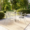 image:imageFlash Furniture Aluminum 5Piece Patio Dining Set with Square Table and 4 Slat Back Chairs IndoorOutdoor Bistro Table and Chairs Set SilverMulti Color
