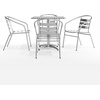 image:imageFlash Furniture Aluminum 5Piece Patio Dining Set with Square Table and 4 Slat Back Chairs IndoorOutdoor Bistro Table and Chairs Set SilverMulti Color