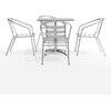 image:imageFlash Furniture Aluminum 5Piece Patio Dining Set with Square Table and 4 Slat Back Chairs IndoorOutdoor Bistro Table and Chairs Set SilverMulti Color