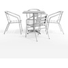 image:imageFlash Furniture Aluminum 5Piece Patio Dining Set with Square Table and 4 Slat Back Chairs IndoorOutdoor Bistro Table and Chairs Set SilverMulti Color
