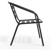 image:imageFlash Furniture Aluminum Slat Back Stacking Outdoor Restaurant Chairs Modern Stackable Patio Chairs for Restaurants Set of 4 BlackBlack