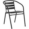 image:imageFlash Furniture Aluminum Slat Back Stacking Outdoor Restaurant Chairs Modern Stackable Patio Chairs for Restaurants Set of 4 BlackBlack