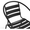 image:imageFlash Furniture Aluminum Slat Back Stacking Outdoor Restaurant Chairs Modern Stackable Patio Chairs for Restaurants Set of 4 BlackBlack