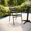 image:imageFlash Furniture Aluminum Slat Back Stacking Outdoor Restaurant Chairs Modern Stackable Patio Chairs for Restaurants Set of 4 BlackBlack