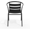image:imageFlash Furniture Aluminum Slat Back Stacking Outdoor Restaurant Chairs Modern Stackable Patio Chairs for Restaurants Set of 4 BlackBlack