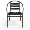 image:imageFlash Furniture Aluminum Slat Back Stacking Outdoor Restaurant Chairs Modern Stackable Patio Chairs for Restaurants Set of 4 BlackBlack
