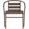 image:imageFlash Furniture Aluminum Slat Back Stacking Outdoor Restaurant Chairs Modern Stackable Patio Chairs for Restaurants Set of 4 BlackBronze