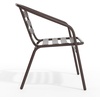 image:imageFlash Furniture Aluminum Slat Back Stacking Outdoor Restaurant Chairs Modern Stackable Patio Chairs for Restaurants Set of 4 BlackBronze