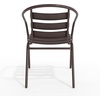 image:imageFlash Furniture Aluminum Slat Back Stacking Outdoor Restaurant Chairs Modern Stackable Patio Chairs for Restaurants Set of 4 BlackBronze