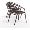 image:imageFlash Furniture Aluminum Slat Back Stacking Outdoor Restaurant Chairs Modern Stackable Patio Chairs for Restaurants Set of 4 BlackBronze