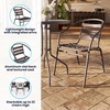 image:imageFlash Furniture Aluminum Slat Back Stacking Outdoor Restaurant Chairs Modern Stackable Patio Chairs for Restaurants Set of 4 BlackBronze