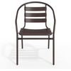 image:imageFlash Furniture Aluminum Slat Back Stacking Outdoor Restaurant Chairs Modern Stackable Patio Chairs for Restaurants Set of 4 BlackBronze