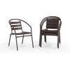 image:imageFlash Furniture Aluminum Slat Back Stacking Outdoor Restaurant Chairs Modern Stackable Patio Chairs for Restaurants Set of 4 BlackBronze